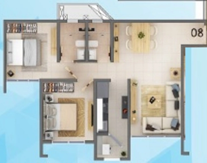 2 BHK Flat in Poddar Riviera in Kalyan West, Thane - Image 829787