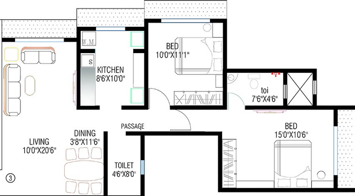 2 BHK Flat in Kabra Christina in Goregaon West, Mumbai - Image 829793