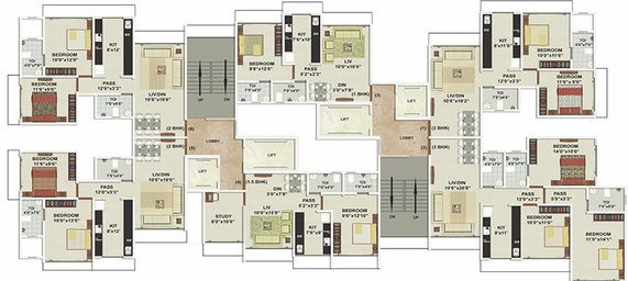 Floor Plan of Kabra Divine Towers in Malad West, Mumbai - Image 212983