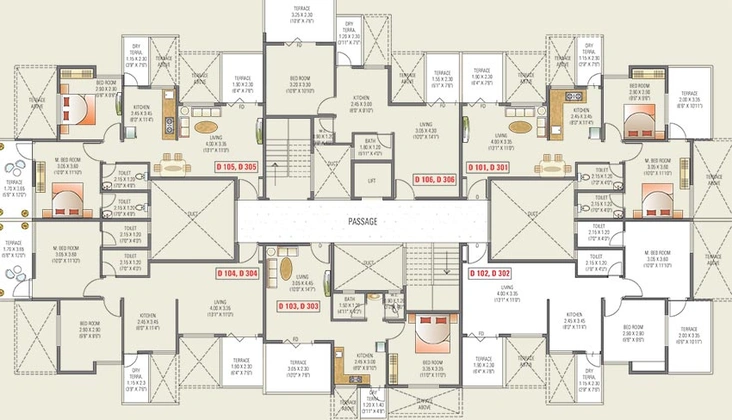 Floor Plan of Polite Shree Ganesh Tower in Moshi, Pune - Image 213031