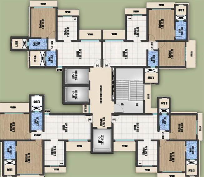 Floor Plan of Kabra Samriddhi Garden in Bhandup West, Mumbai - Image 213066