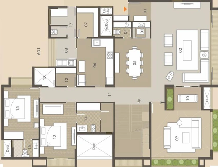 4 BHK Flat in Hallmark Icon at 42 in Alkapuri, Vadodara - Image 761228