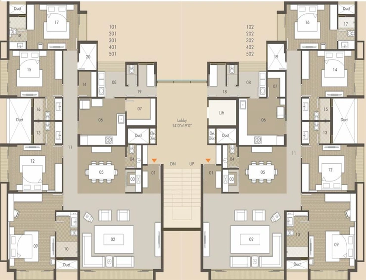 Floor Plan of Hallmark Icon at 42 in Alkapuri, Vadodara - Image 117361