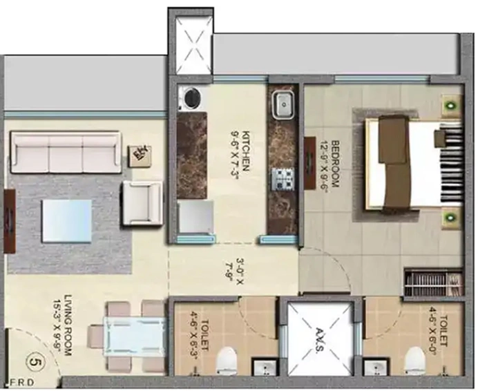 1 BHK Flat in Shree Om Residency in Kalyan West, Thane - Image 829833