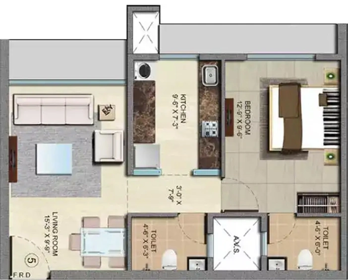 1 BHK Flat in Shree Om Residency in Kalyan West, Thane - Image 829834