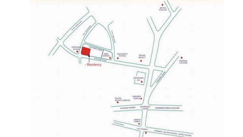 Location of Shree Om Residency in Kalyan West, Thane - Image 213115