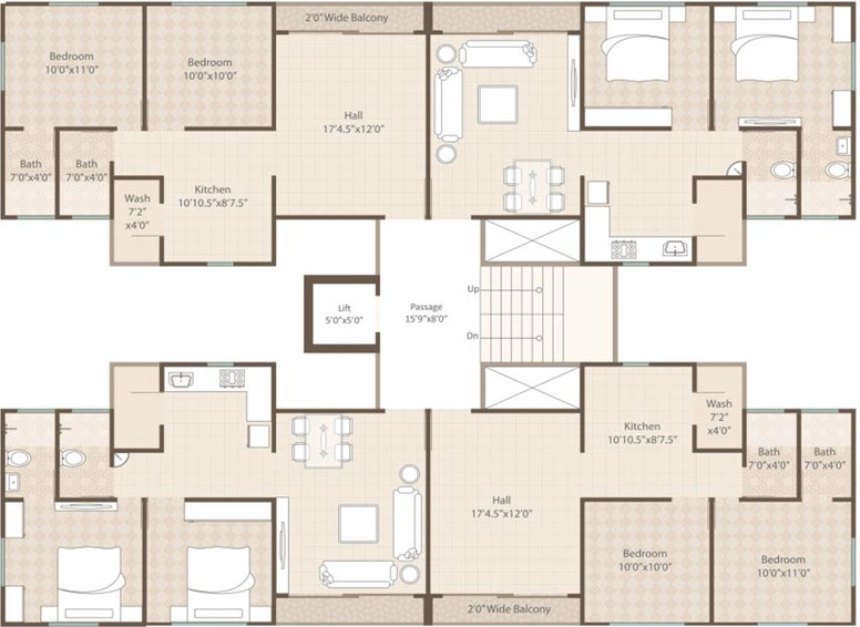 Floor Plan of Nisarg Palladium in Bill, Vadodara - Image 117376