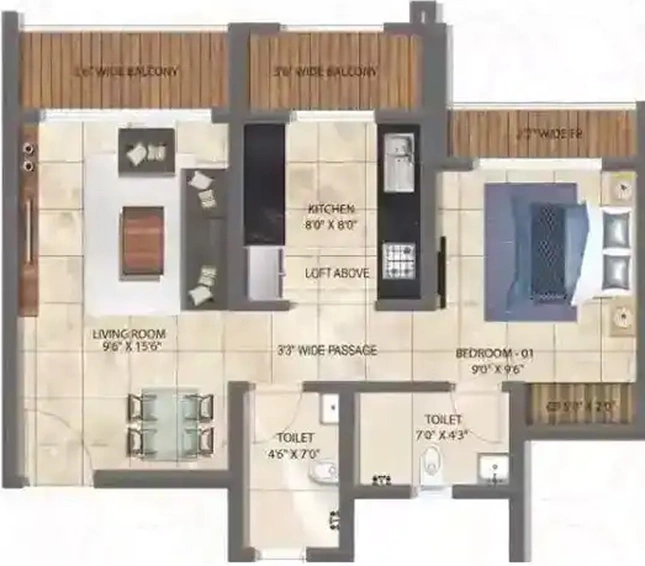1 BHK Flat in Regency Antilia in Kalyan West, Thane - Image 829850