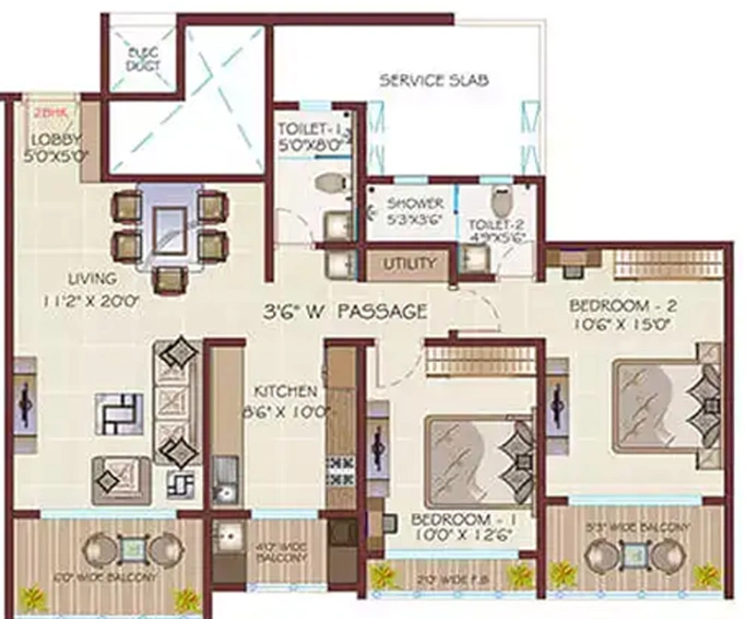 2 BHK Flat in Regency Antilia in Kalyan West, Thane - Image 829851