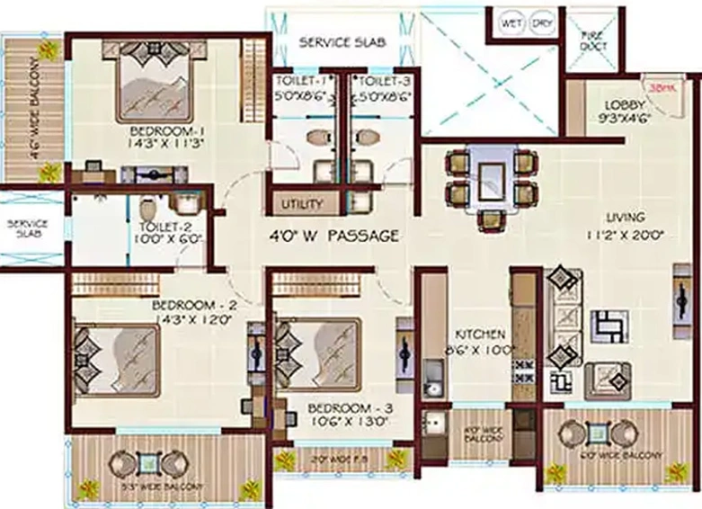 3 BHK Flat in Regency Antilia in Kalyan West, Thane - Image 829852