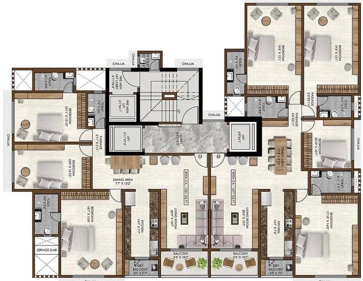 Floor Plan of Pranav Pearl Palace in Santacruz West, Mumbai - Image 213186