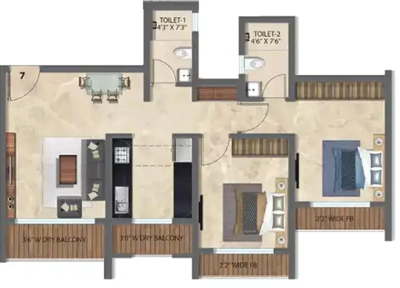 2 BHK Flat in Regency Sarvam in Titwala, Thane - Image 829857