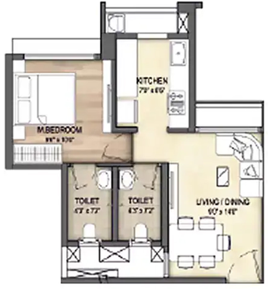1 BHK Flat in Runwal My City in Dombivli, Thane - Image 829860