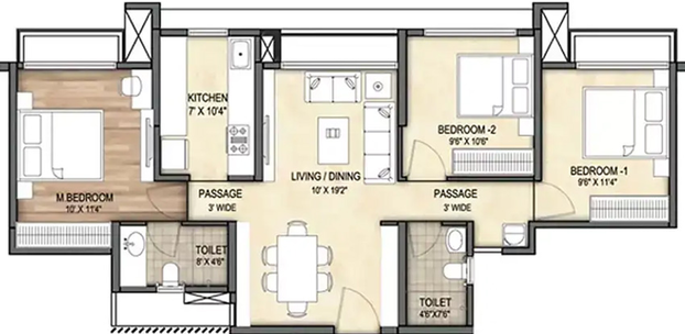 3 BHK Flat in Runwal My City in Dombivli, Thane - Image 829862