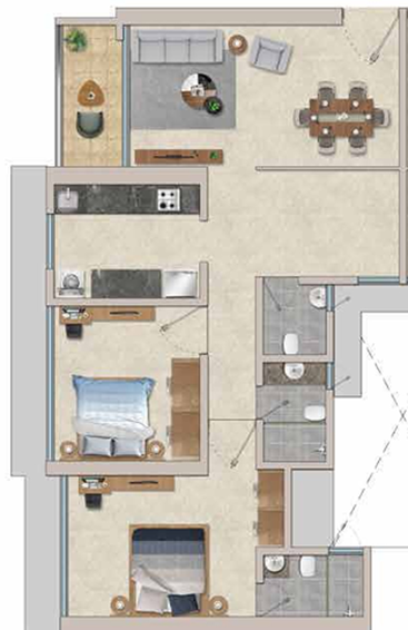 2 BHK Flat in Skyline Anant in Kapurbawdi, Thane - Image 829885
