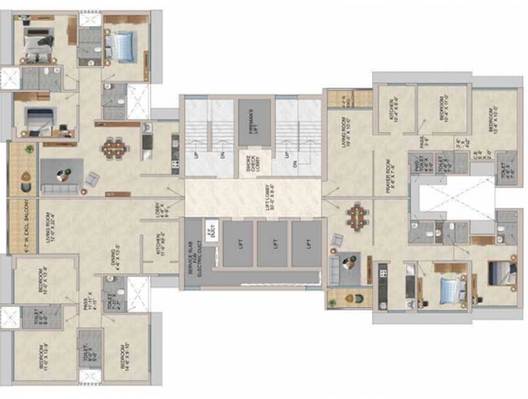 Floor Plan of Skyline Anant in Kapurbawdi, Thane - Image 213276