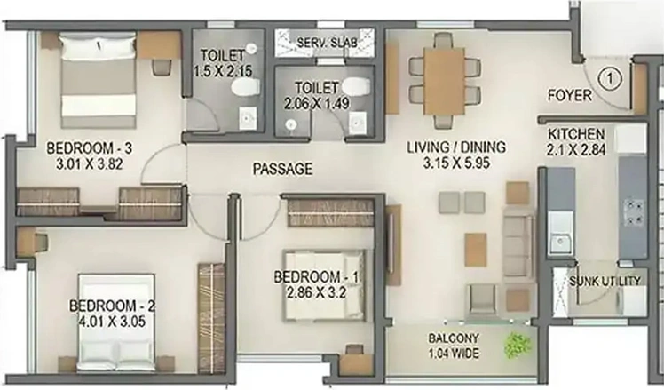 3 BHK Flat in Tata Amantra in Kalyan West, Thane - Image 829896