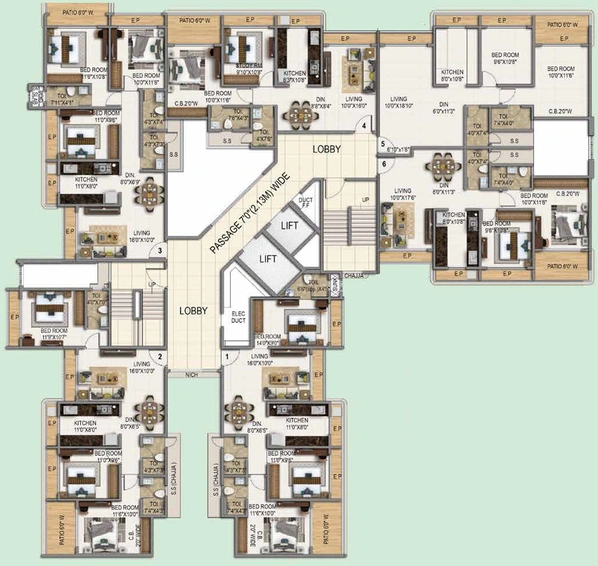 Floor Plan of Triveni Majesta in Kalyan West, Thane - Image 213334
