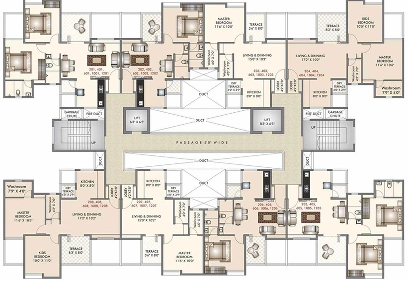 Floor Plan of Shubh Spring Valley in Charholi, Pune - Image 213359
