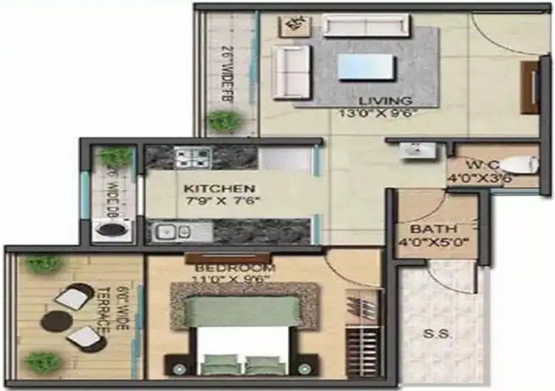 1 BHK Flat in Tycoons Goldmine Avenue in Kalyan West, Thane - Image 829906