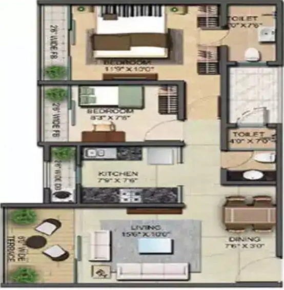 2 BHK Flat in Tycoons Goldmine Avenue in Kalyan West, Thane - Image 829907