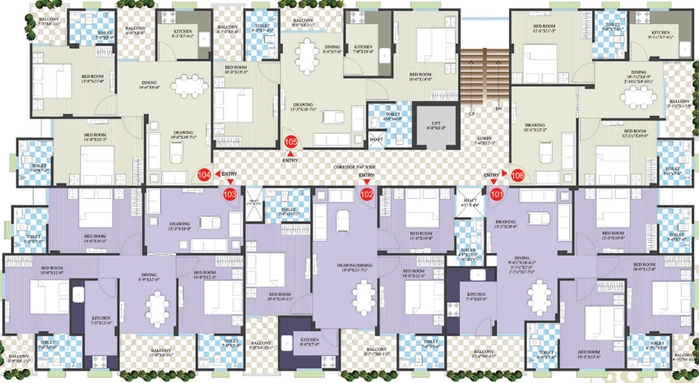 Floor Plan of Vijay Enclave in Kasarvadavali, Thane - Image 213392