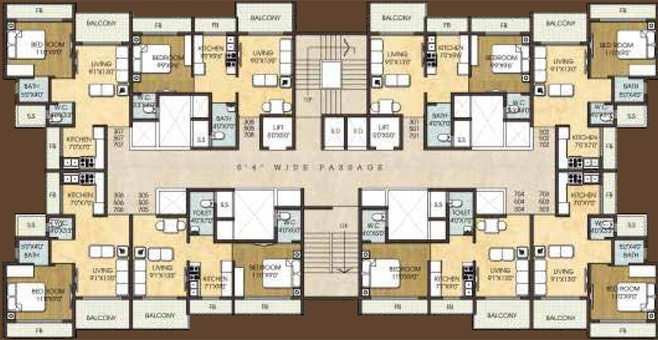 Floor Plan of Akshar Elita in Dronagiri, Navi Mumbai - Image 213440