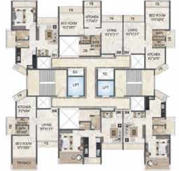 Floor Plan of Akshar Evita in Dronagiri, Navi Mumbai - Image 213447