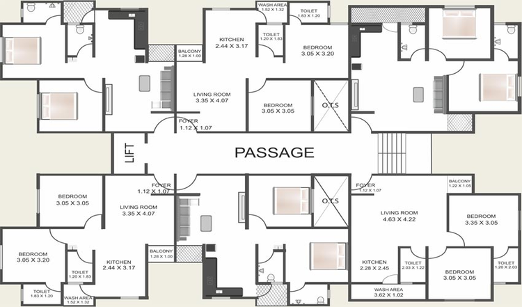 Floor Plan of Shree Omkar Residency in Koyali, Vadodara - Image 117453