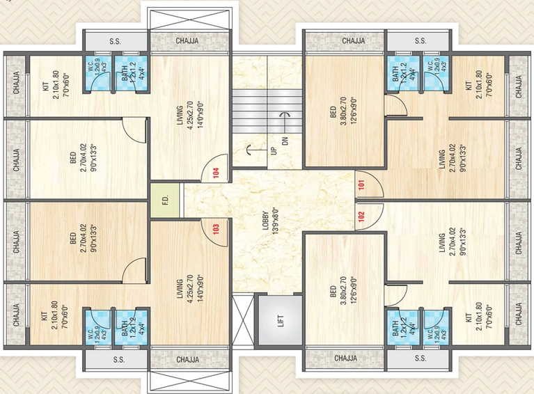 Floor Plan of Alka Residency in Ulwe, Navi Mumbai - Image 213479