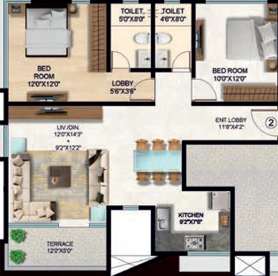 2 BHK Flat in Oscar Om Maitri in Dombivli, Thane - Image 829946