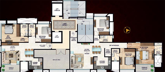 Floor Plan of Oscar Om Maitri in Dombivli, Thane - Image 213508