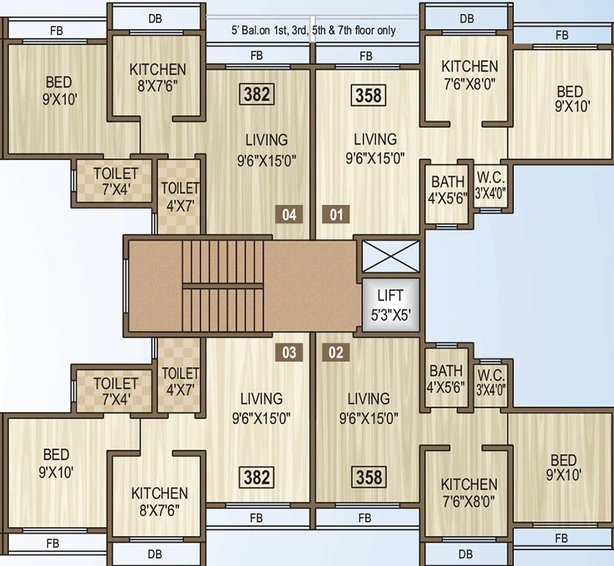 Floor Plan of Bachraj Residency in Virar West, Palghar - Image 213530