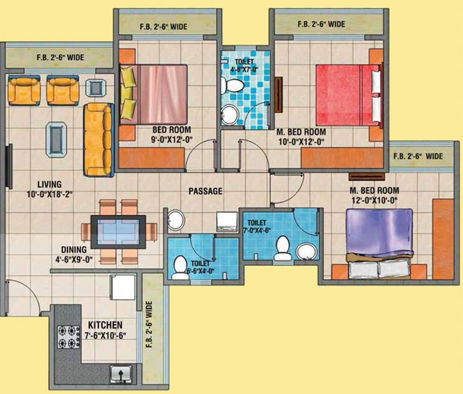 3 BHK Flat in Arihant Anshula in Taloja, Navi Mumbai - Image 829963