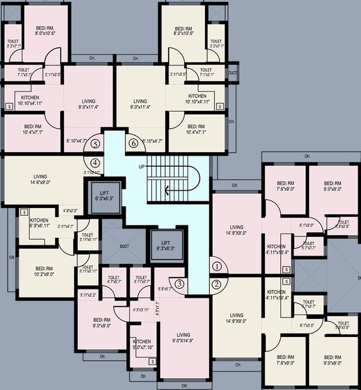 Floor Plan of Neelyog Aawas in Nalasopara East, Palghar - Image 213595