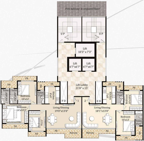 Floor Plan of Bhagwati Eleganza in Ghansoli, Navi Mumbai - Image 213641