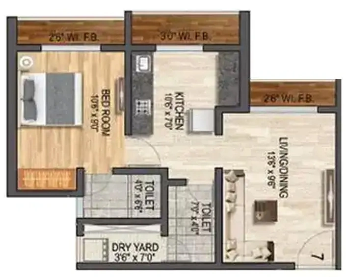 1 BHK Flat in Dream Orchid in Ulwe, Navi Mumbai - Image 829994