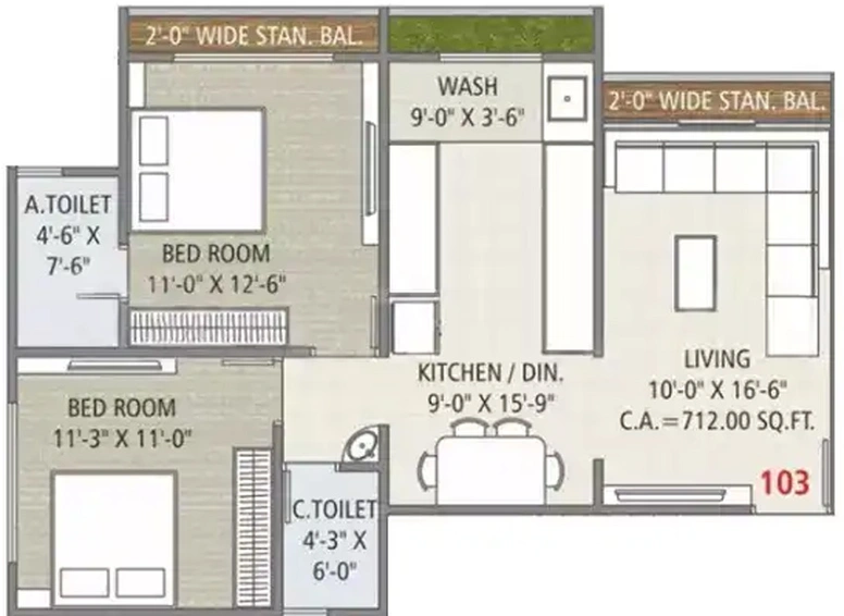 2 BHK Flat in Dream Orchid in Ulwe, Navi Mumbai - Image 829995