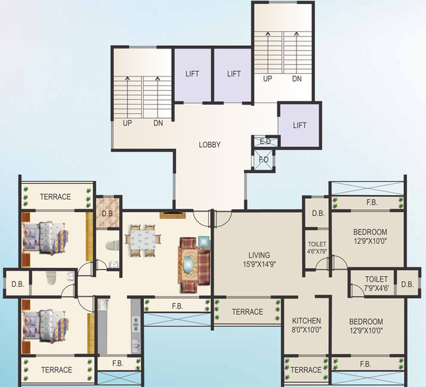 Floor Plan of Balaji Heights in Kharghar, Navi Mumbai - Image 213692