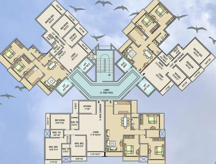 Floor Plan of Dimple La Vista in Borivali East, Mumbai - Image 213735
