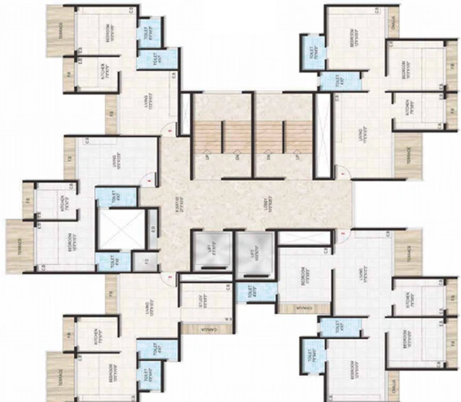 Floor Plan of Gami Vivaan in Kopar Khairane, Navi Mumbai - Image 213796