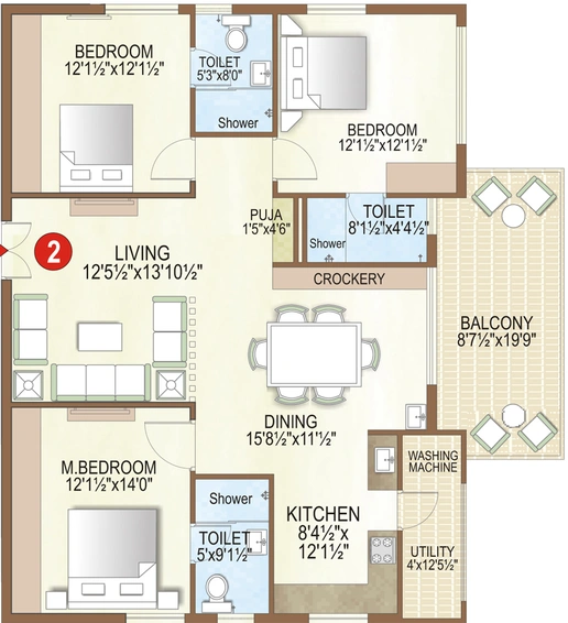 3 BHK Flat in Rasun Elysian in Hafeezpet, Hyderabad - Image 761591