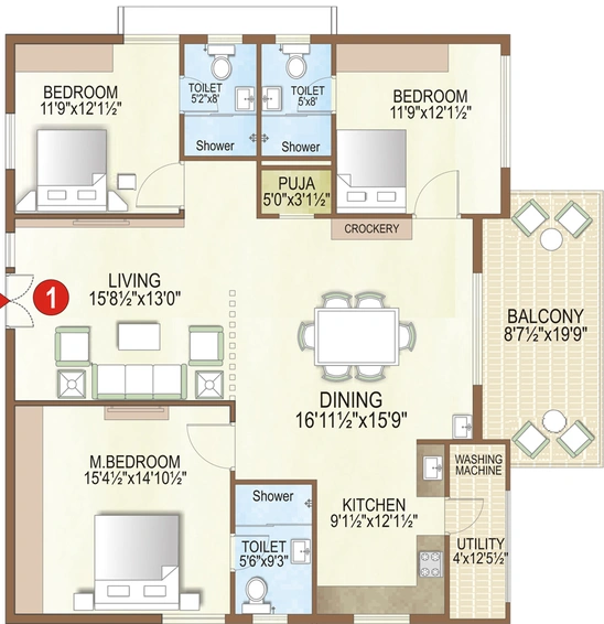 3 BHK Flat in Rasun Elysian in Hafeezpet, Hyderabad - Image 761592