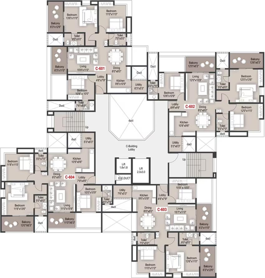 Floor Plan of Mantra Grandstand Trinity in Kothrud, Pune - Image 213864