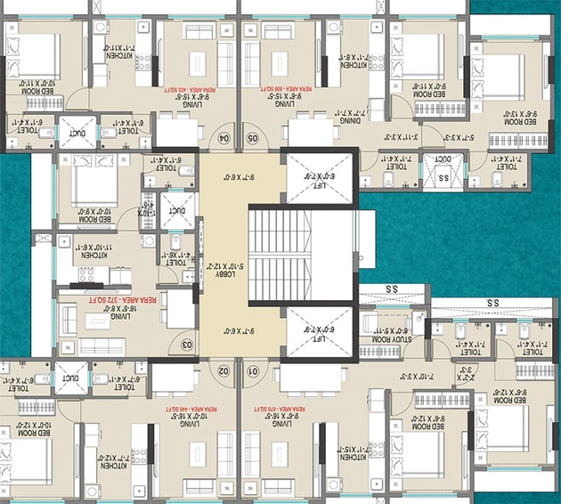 Floor Plan of Empire Vrindavan in Borivali East, Mumbai - Image 213871