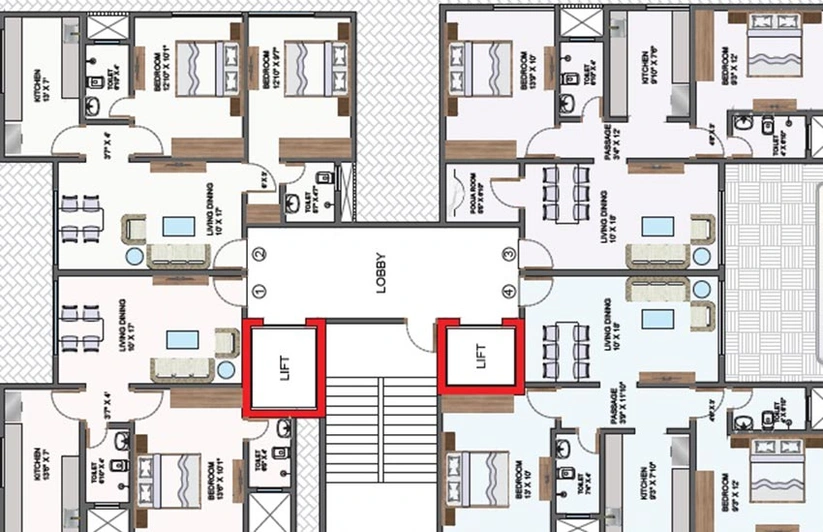 Floor Plan of Multi Praneeta Heights in Borivali West, Mumbai - Image 213915