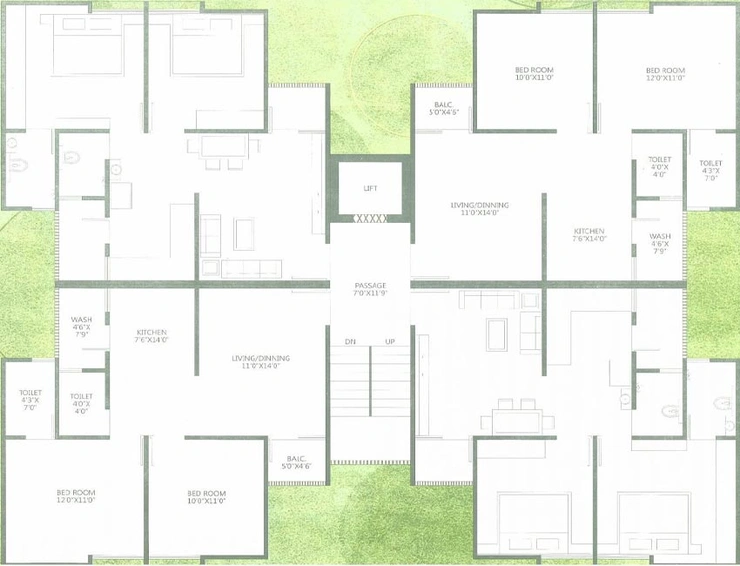 Floor Plan of Shree Park Woods in Gorwa, Vadodara - Image 117517