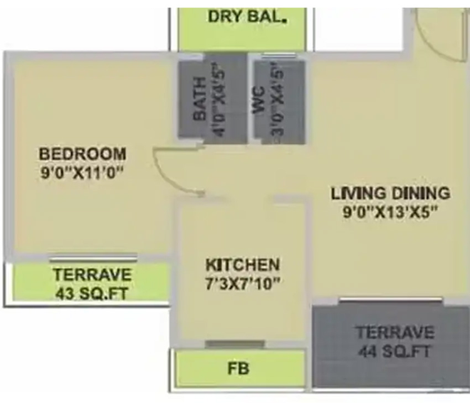 1 BHK Flat in Bhairaav Goldcrest Residency in Ghansoli, Navi Mumbai - Image 830126