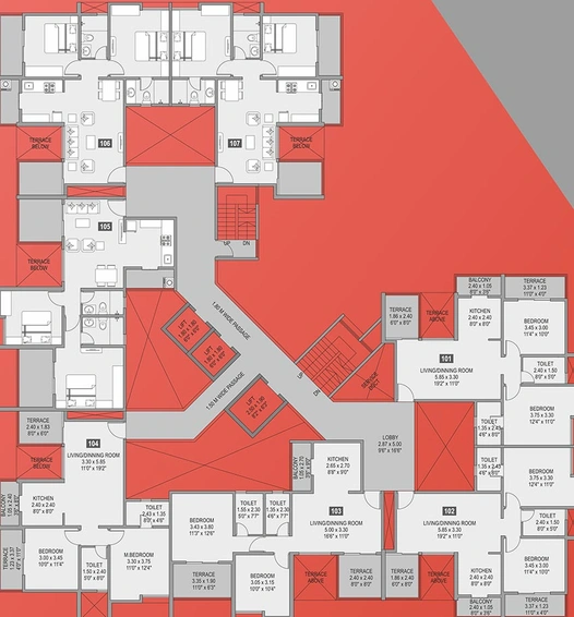 Floor Plan of SMP Namrata Life 360 in Rahatani, Pune - Image 214176