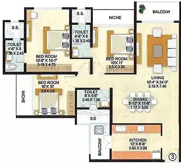 3 BHK Flat in Indiabulls Park in Panvel, Navi Mumbai - Image 830141